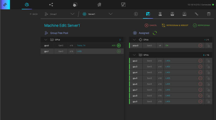 Provisioning UI screenshot