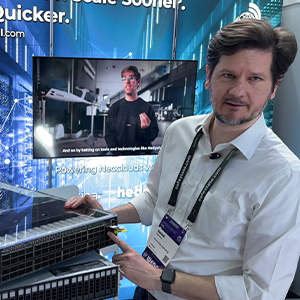Bartek Celestica showcasing hardware