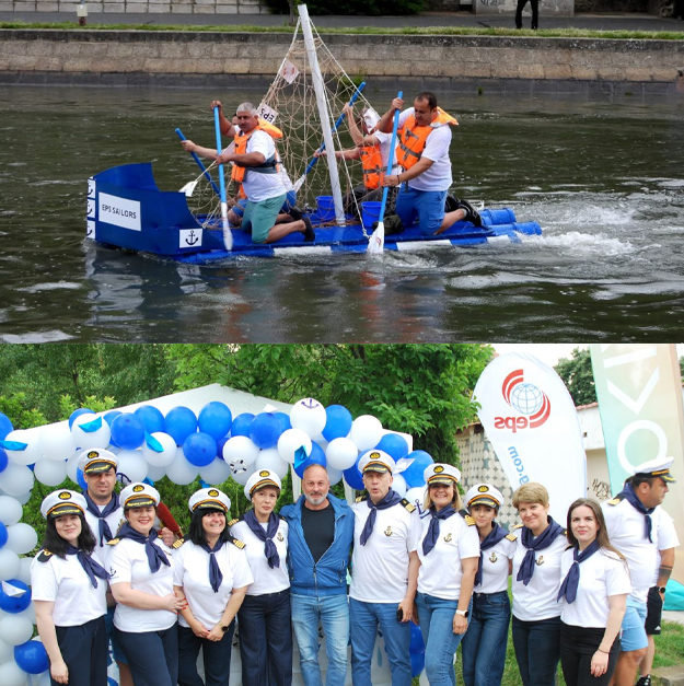 EPS Global Romania team competing in the ecostuff recycled boat race in Timișoara