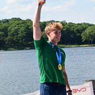 EPS Global Young Athlete Sean Butterly competing in a K1 canoe sprint