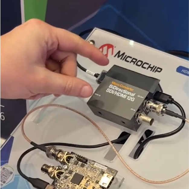 Video thumbnail of a Microchip PolarFire FPGA HDMI and SDI conversion demonstration